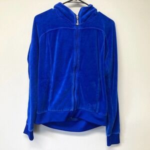 Juicy couture royal blue zip velvet jacket